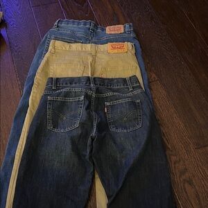 Levi's Kids  Jeans - Three pair-one Blue, Tan, and Dark Blue